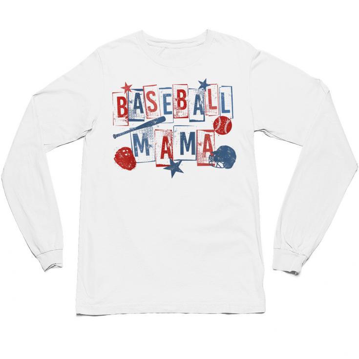Baseball Mama Mom Mother Vintage Game Day Unisex Long Sleeve T-Shirt