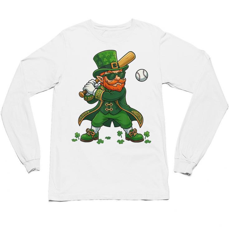 Baseball St Patricks Day Leprechaun Boys Girls Men Women Unisex Long Sleeve T-Shirt