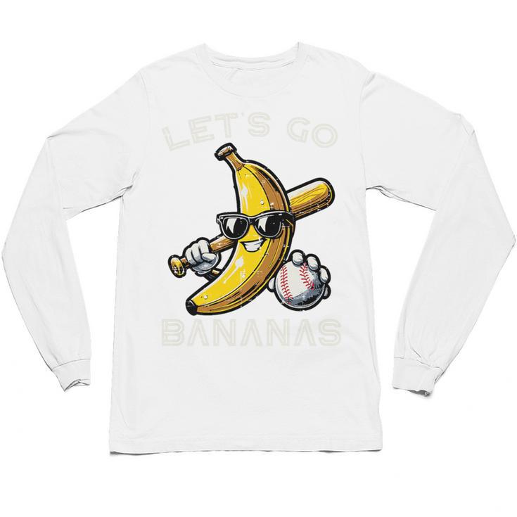 Lets Go Bananas Baseball Retro Sports Boys Kids Men Youth Premium Tri-Blend Unisex Long Sleeve T-Shirt