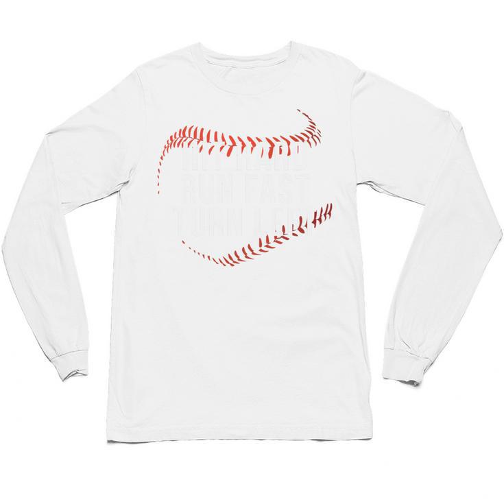 Hit Hard Run Fast Turn Left Baseball Player & Fan Premium Tri-Blend Unisex Long Sleeve T-Shirt