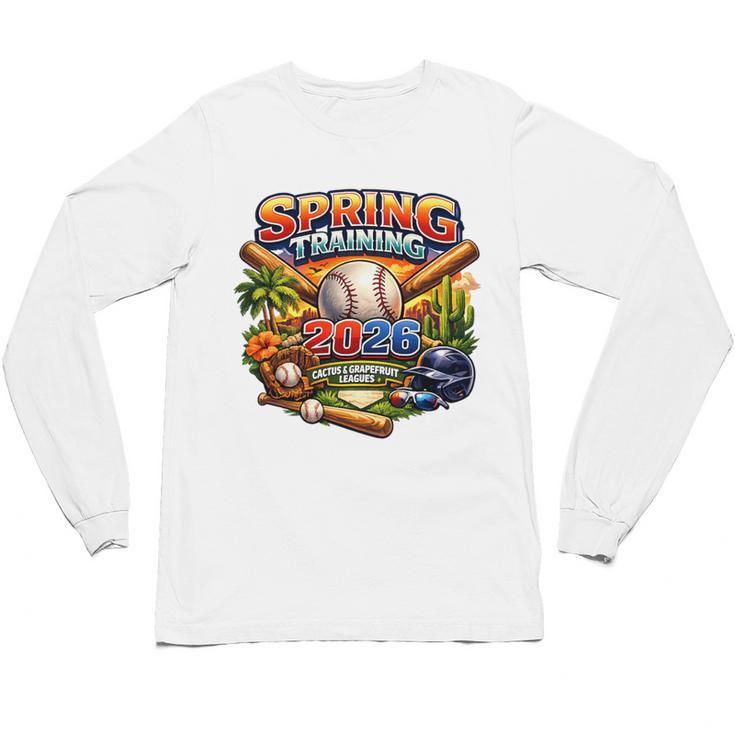 Spring Training 2026 Baseball Fan Retro Palm Cactus Premium Tri-Blend Unisex Long Sleeve T-Shirt