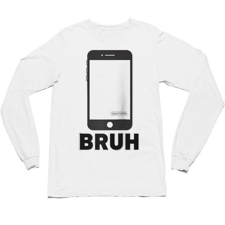 Texted First Bruh Seen Message Valentine's Day Humor Raglan Baseball Tee Unisex Long Sleeve T-Shirt