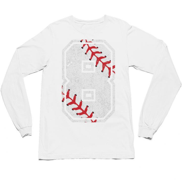 Vintage Baseball 8 Jersey Number 8 Unisex Long Sleeve T-Shirt