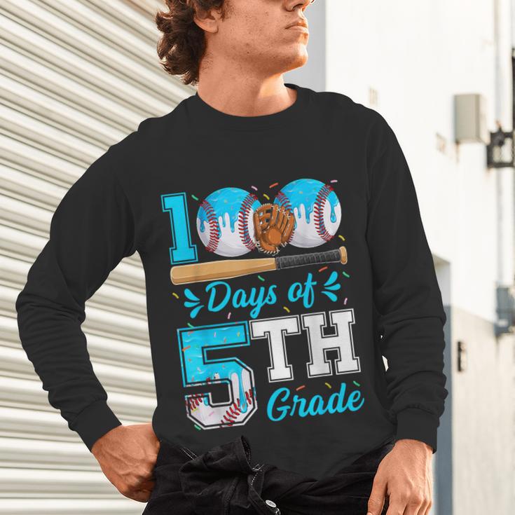 100 Days Of 5th Grade Baseball 100th Day Of School Boys Kids Unisex Long Sleeve T-Shirt 100 Days Of 5th Grade Baseball 100th Day Of School Boys Kids Unisex Long Sleeve T-Shirt