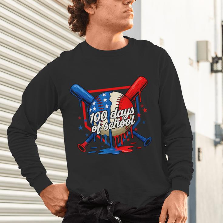 100 Days Of School 100th Day Youth Drip Baseball Boys Kid Unisex Long Sleeve T-Shirt 100 Days Of School 100th Day Youth Drip Baseball Boys Kid Unisex Long Sleeve T-Shirt