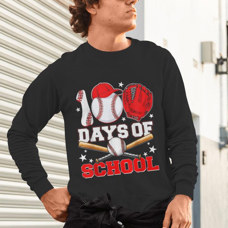 100 Days Of School Baseball Boys Kids Students Unisex Long Sleeve T-Shirt