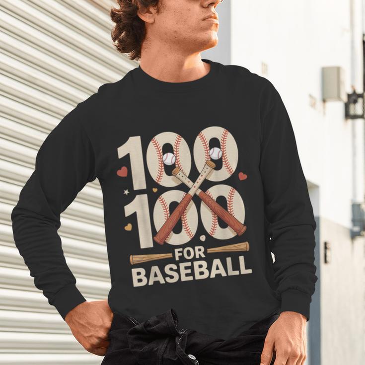 100 Days Of School Baseball Love Valentine’s Day Men Women Unisex Long Sleeve T-Shirt