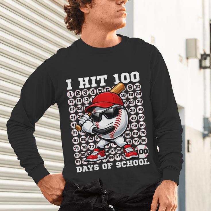 100 Days Of School Retro Baseball Sport For Boys Teachers Unisex Long Sleeve T-Shirt