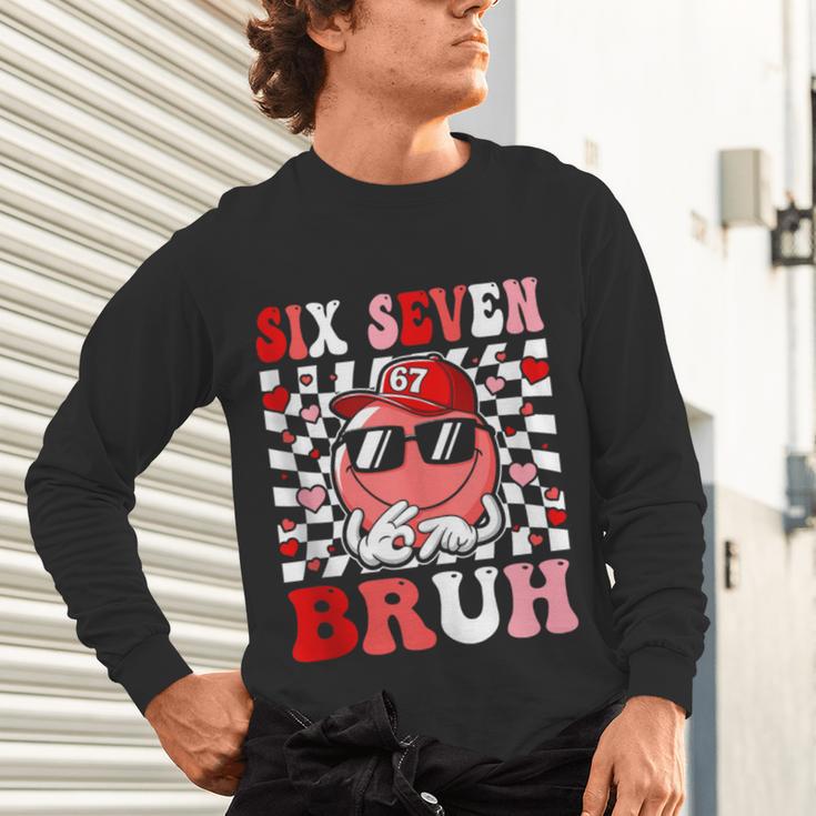 6 7 Bruh Six Seven Valentine Heart Baseball Unisex Long Sleeve T-Shirt 6 7 Bruh Six Seven Valentine Heart Baseball Unisex Long Sleeve T-Shirt