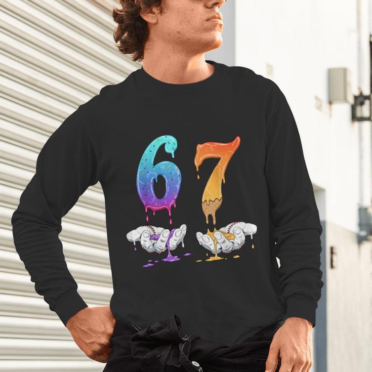 6 7 Six Seven Meme Hands Ice Cream Baseball Drip Boy Girl Unisex Long Sleeve T-Shirt 6 7 Six Seven Meme Hands Ice Cream Baseball Drip Boy Girl Unisex Long Sleeve T-Shirt