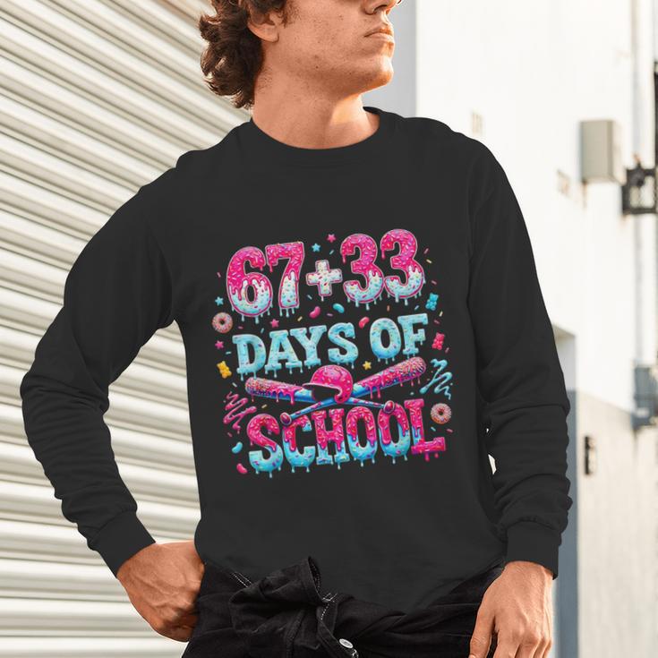 67 33 Days Of School Baseball Drip 100th Day Of School Boys Unisex Long Sleeve T-Shirt 67 33 Days Of School Baseball Drip 100th Day Of School Boys Unisex Long Sleeve T-Shirt