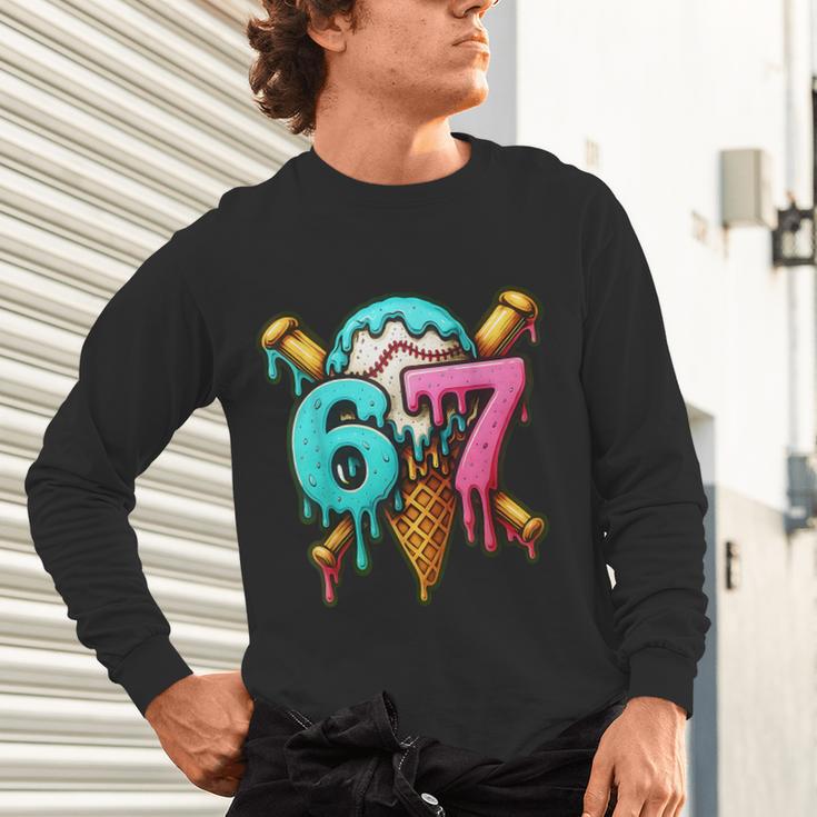 67 Baseball Ice Cream Drip Kids Unisex Long Sleeve T-Shirt 67 Baseball Ice Cream Drip Kids Unisex Long Sleeve T-Shirt