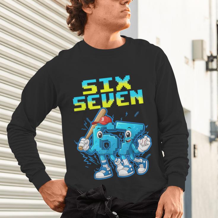 67 Six Seven 6-7 Italian Brainrot Kids Baseball Meme Unisex Long Sleeve T-Shirt 67 Six Seven 6-7 Italian Brainrot Kids Baseball Meme Unisex Long Sleeve T-Shirt