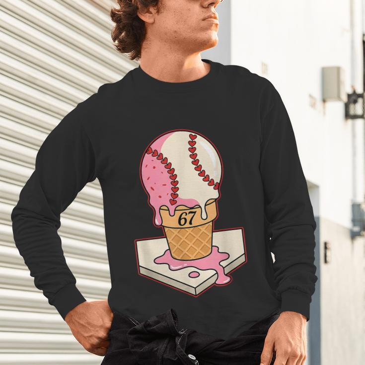 67 Tee Baseball Creamy Dripping Graphic Sixty-Seven Clothes Unisex Long Sleeve T-Shirt 67 Tee Baseball Creamy Dripping Graphic Sixty-Seven Clothes Unisex Long Sleeve T-Shirt