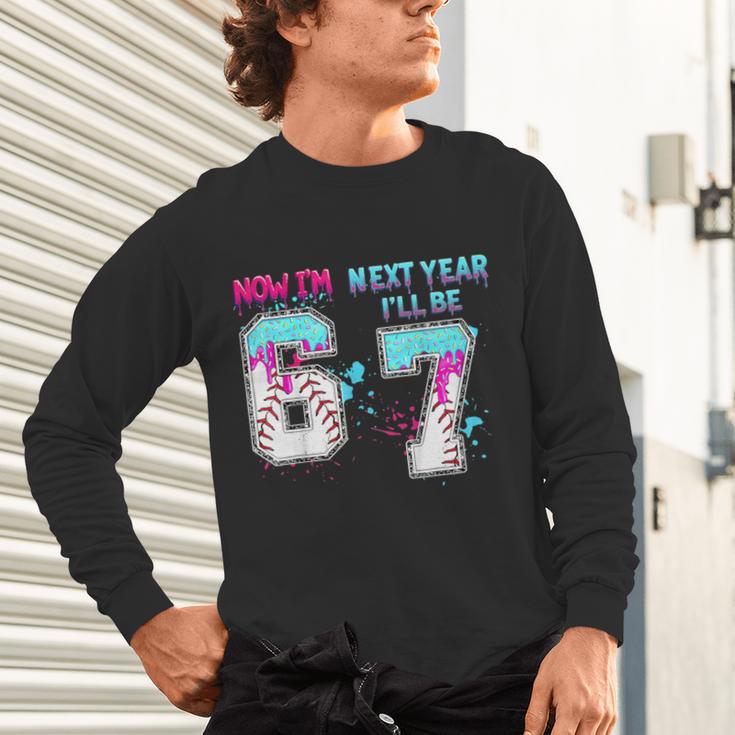 6th Birthday Now I'm 6 Next Year I'Ll Be 7 Baseball Drip 67 Unisex Long Sleeve T-Shirt 6th Birthday Now I'm 6 Next Year I'Ll Be 7 Baseball Drip 67 Unisex Long Sleeve T-Shirt