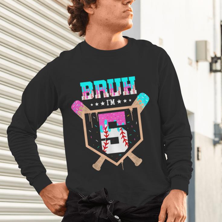 Baseball 5 Year Old Ice Cream Drip 5th Birthday Boys Player Unisex Long Sleeve T-Shirt