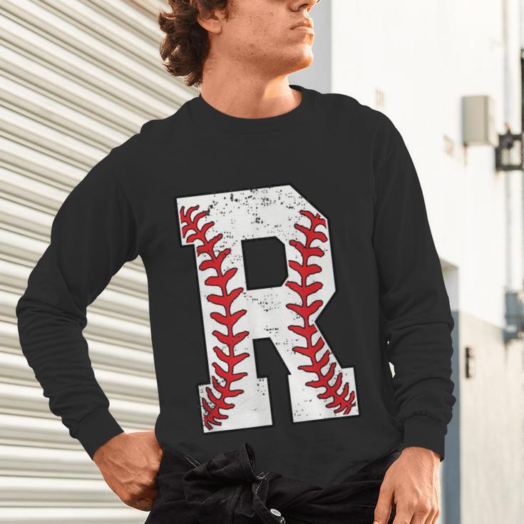 Baseball Alphabet Monogram Initial Letter R Unisex Long Sleeve T-Shirt