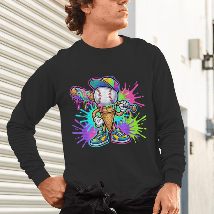 Baseball Boys Clothes For Boys Ice Cream Drip Baseball Stuff Unisex Long Sleeve T-Shirt Baseball Boys Clothes For Boys Ice Cream Drip Baseball Stuff Unisex Long Sleeve T-Shirt