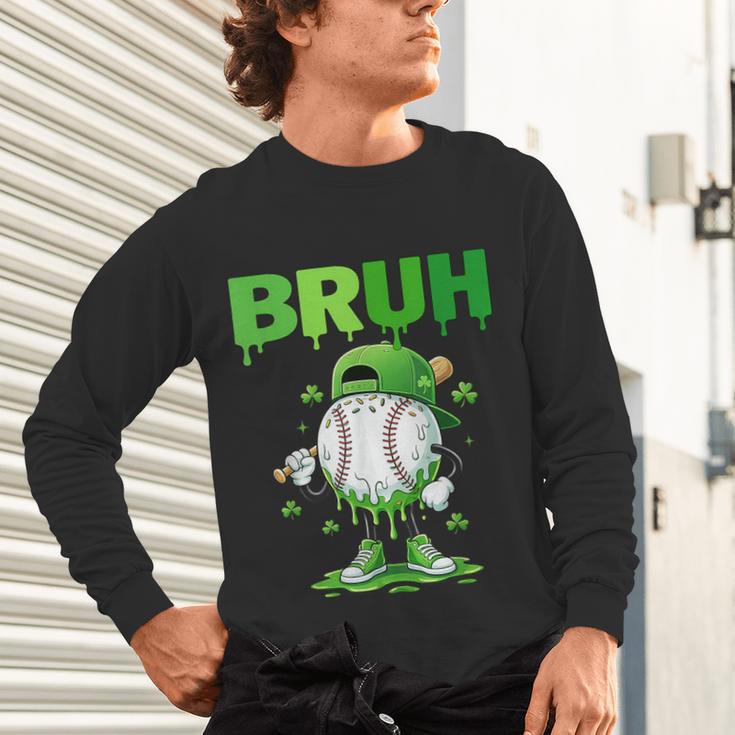 Baseball Bruh Drip Ice Cream Youth Boy St Patricks Day Unisex Long Sleeve T-Shirt
