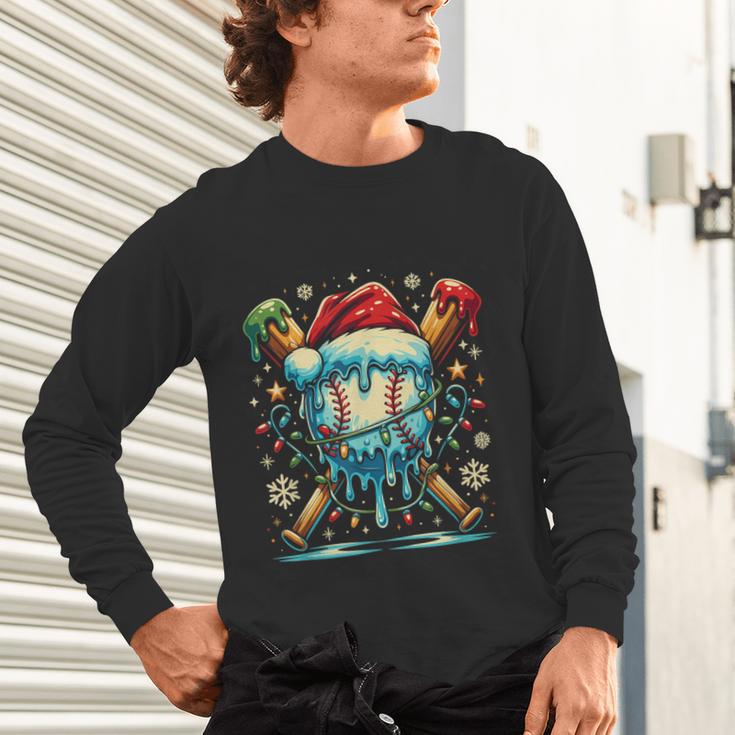 Baseball Drip Boys Youth Santa Christmas Baseball Unisex Long Sleeve T-Shirt Baseball Drip Boys Youth Santa Christmas Baseball Unisex Long Sleeve T-Shirt