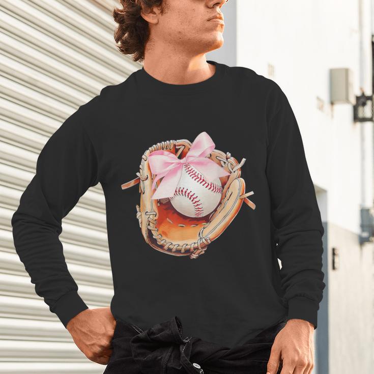 Baseball Drip Ice Cream Coquette Pink Bow Baseball Player Unisex Long Sleeve T-Shirt Baseball Drip Ice Cream Coquette Pink Bow Baseball Player Unisex Long Sleeve T-Shirt