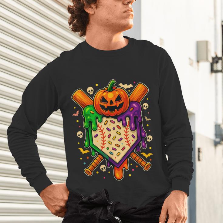 Baseball Drip Ice Cream Drip Halloween Baseball Lovers Unisex Long Sleeve T-Shirt Baseball Drip Ice Cream Drip Halloween Baseball Lovers Unisex Long Sleeve T-Shirt