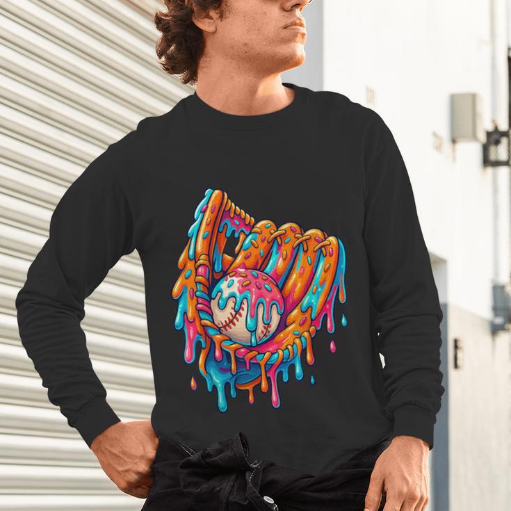 Baseball Drip Ice Cream Sprinkles Baseball Glove For Boys Unisex Long Sleeve T-Shirt Baseball Drip Ice Cream Sprinkles Baseball Glove For Boys Unisex Long Sleeve T-Shirt