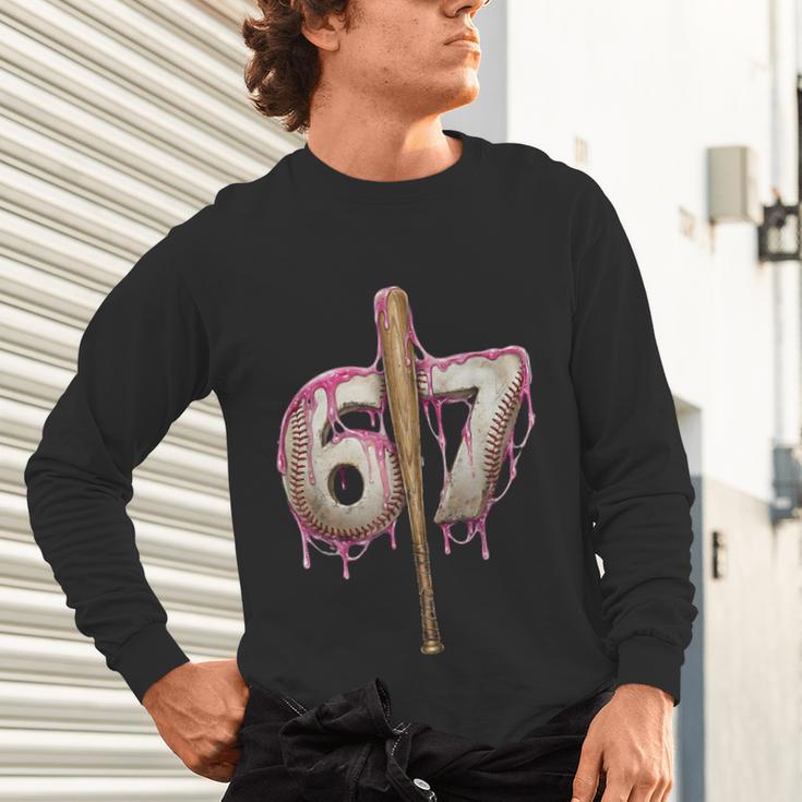 Baseball Drip Number 67 Sports Player Six Seven Meme Fan Unisex Long Sleeve T-Shirt