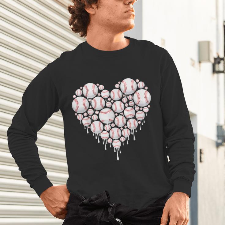 Baseball Heart Drip Valentine's Day Baseball Lover Boys Men Unisex Long Sleeve T-Shirt