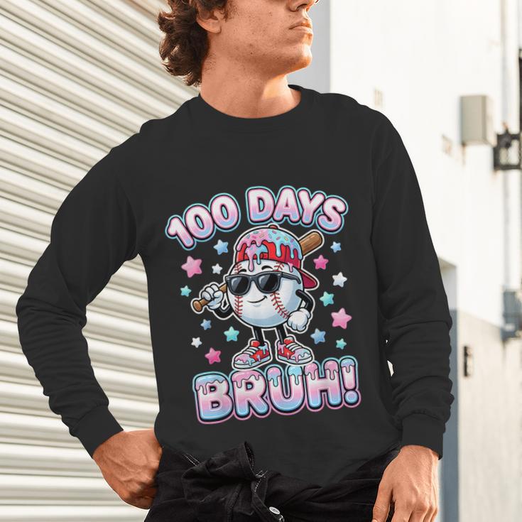 Baseball Ice Cram Drip 100 Days Of School 100th Boys Youth Unisex Long Sleeve T-Shirt Baseball Ice Cram Drip 100 Days Of School 100th Boys Youth Unisex Long Sleeve T-Shirt