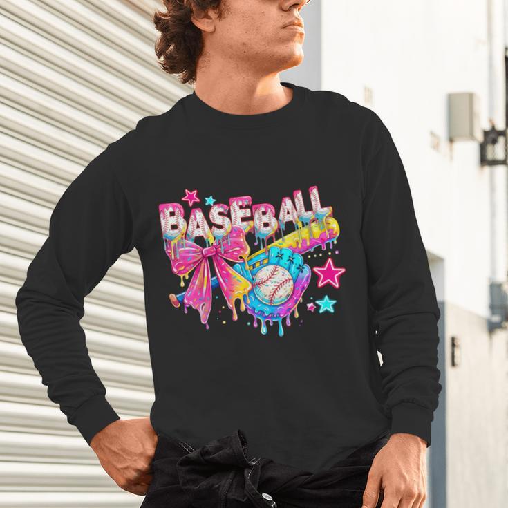 Baseball Ice Cream Drip Coquette Women Girls Mom Mama Unisex Long Sleeve T-Shirt Baseball Ice Cream Drip Coquette Women Girls Mom Mama Unisex Long Sleeve T-Shirt