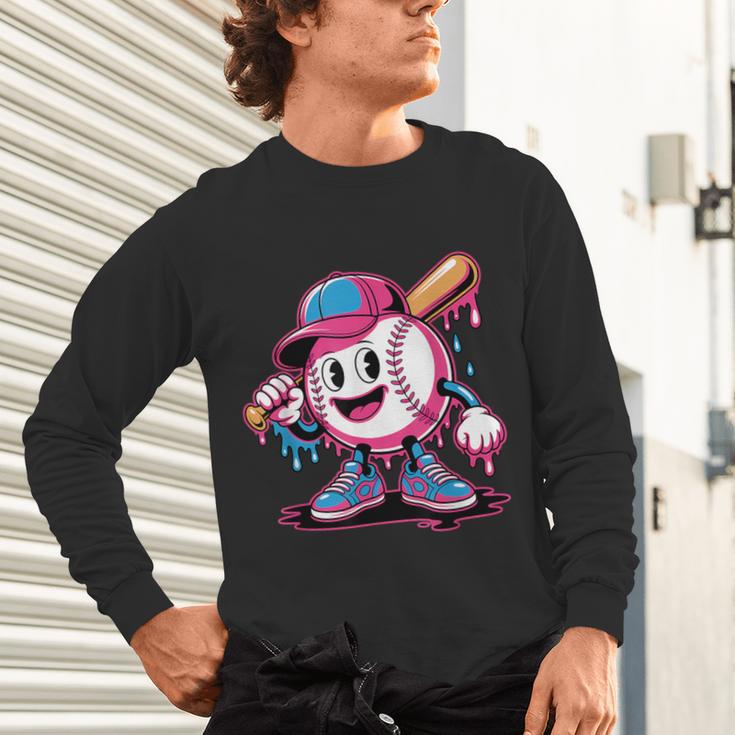 Baseball Ice Cream Shirt Cool Baseball Drip For Boys Unisex Long Sleeve T-Shirt