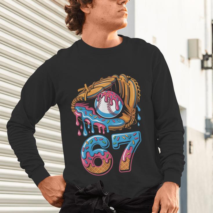 Baseball Player 67 Number 67th Sports Ice Cream Drip Unisex Long Sleeve T-Shirt Baseball Player 67 Number 67th Sports Ice Cream Drip Unisex Long Sleeve T-Shirt