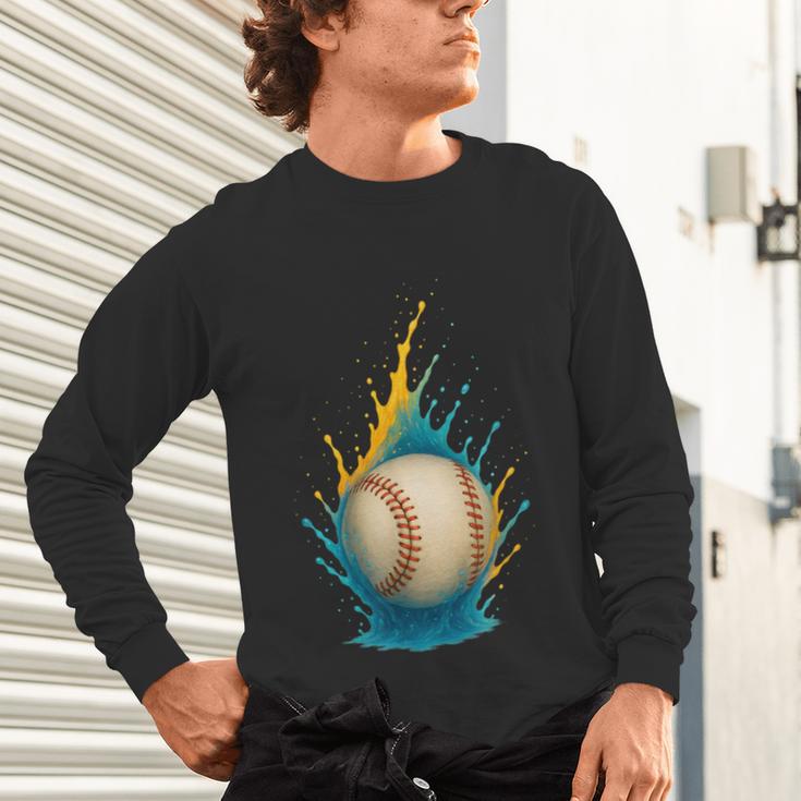 Baseball Splash Team Player For Kids Men Women Unisex Long Sleeve T-Shirt Baseball Splash Team Player For Kids Men Women Unisex Long Sleeve T-Shirt