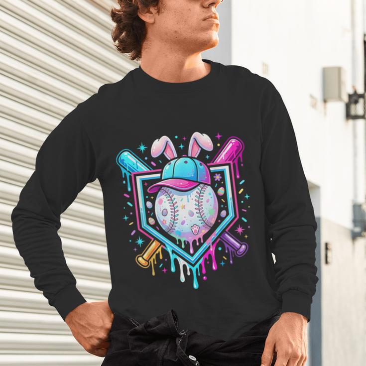 Bunny Baseball Hat With Ice Cream Easter Day Boys Kids Girls Unisex Long Sleeve T-Shirt