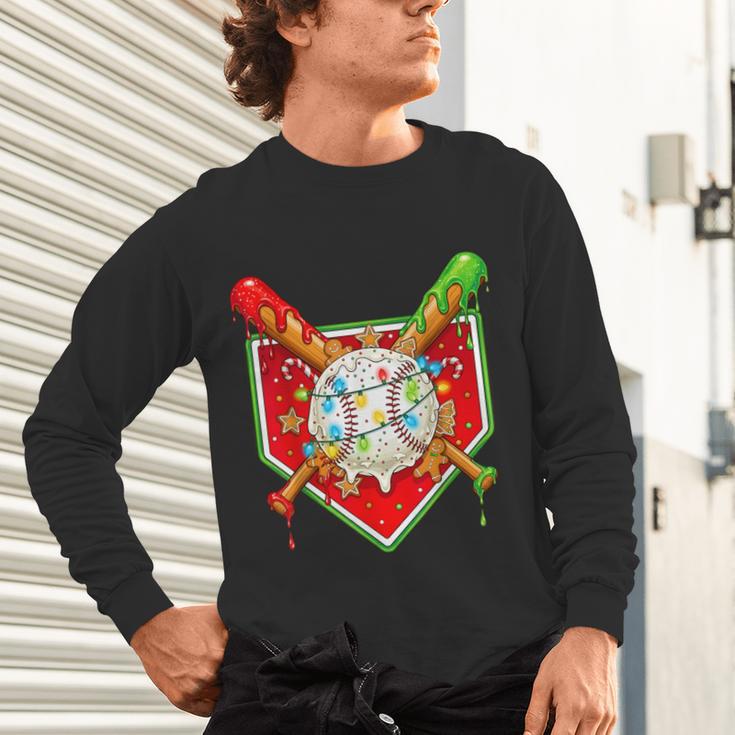 Christmas Baseball Ice Cream Drip Men Women Kids Unisex Long Sleeve T-Shirt