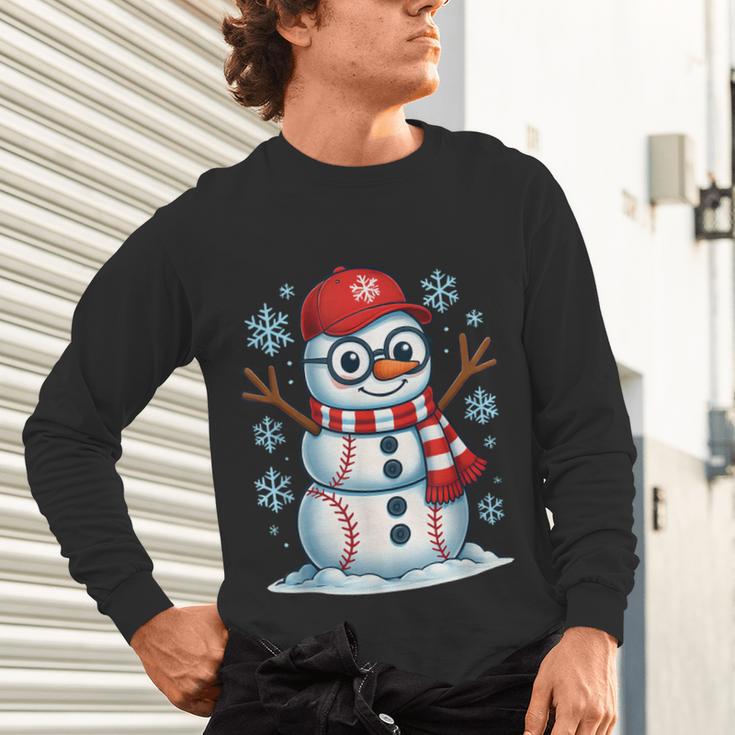 Christmas Baseball Snowman Xmas Pajamas Women Men Boys Unisex Long Sleeve T-Shirt Christmas Baseball Snowman Xmas Pajamas Women Men Boys Unisex Long Sleeve T-Shirt