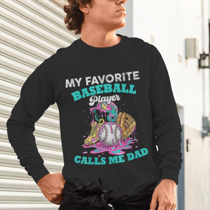 My Favorite Baseball Player Calls Me Dad Ice Cream Drip Unisex Long Sleeve T-Shirt My Favorite Baseball Player Calls Me Dad Ice Cream Drip Unisex Long Sleeve T-Shirt