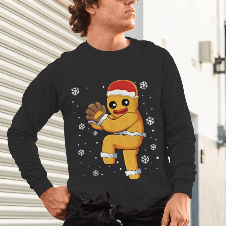 Gingerbread Man Baseball Christmas Unisex Long Sleeve T-Shirt