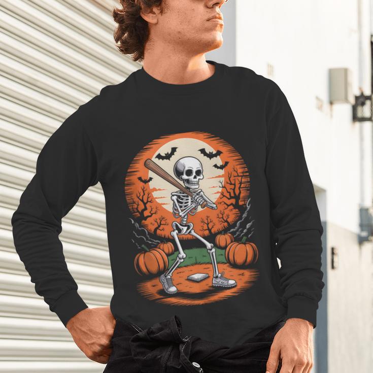 Halloween Skeleton Baseball Player Costume Men Boys Kids Unisex Long Sleeve T-Shirt Halloween Skeleton Baseball Player Costume Men Boys Kids Unisex Long Sleeve T-Shirt