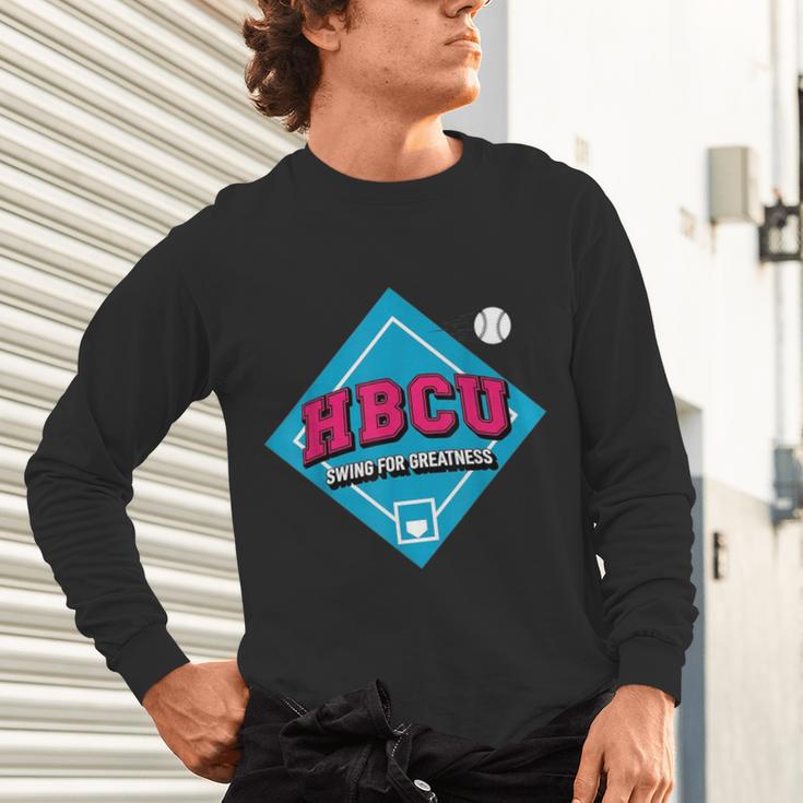 HBCU Swing For Greatness Baseball Softball College Apparel Unisex Long Sleeve T-Shirt