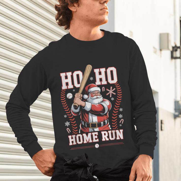 Ho Ho Home Run Baseball Christmas Holiday Sports Santa Unisex Long Sleeve T-Shirt Ho Ho Home Run Baseball Christmas Holiday Sports Santa Unisex Long Sleeve T-Shirt