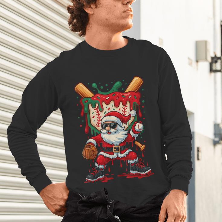 HUGvyn Santa Playing Baseball Ice Cream Drip Christmas Boys Unisex Long Sleeve T-Shirt HUGvyn Santa Playing Baseball Ice Cream Drip Christmas Boys Unisex Long Sleeve T-Shirt