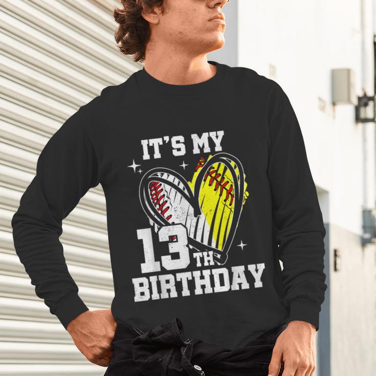 It's My 13th Birthday Baseball Softball Heart 13 Year Old Unisex Long Sleeve T-Shirt It's My 13th Birthday Baseball Softball Heart 13 Year Old Unisex Long Sleeve T-Shirt