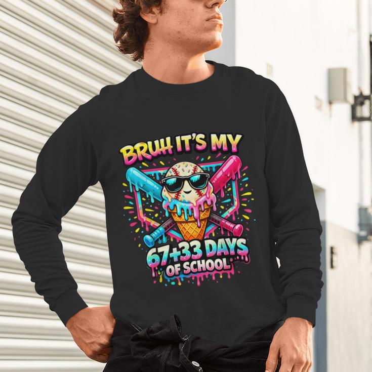 It's My 6733 Days Of School Baseball Ice Cream Dripping Unisex Long Sleeve T-Shirt