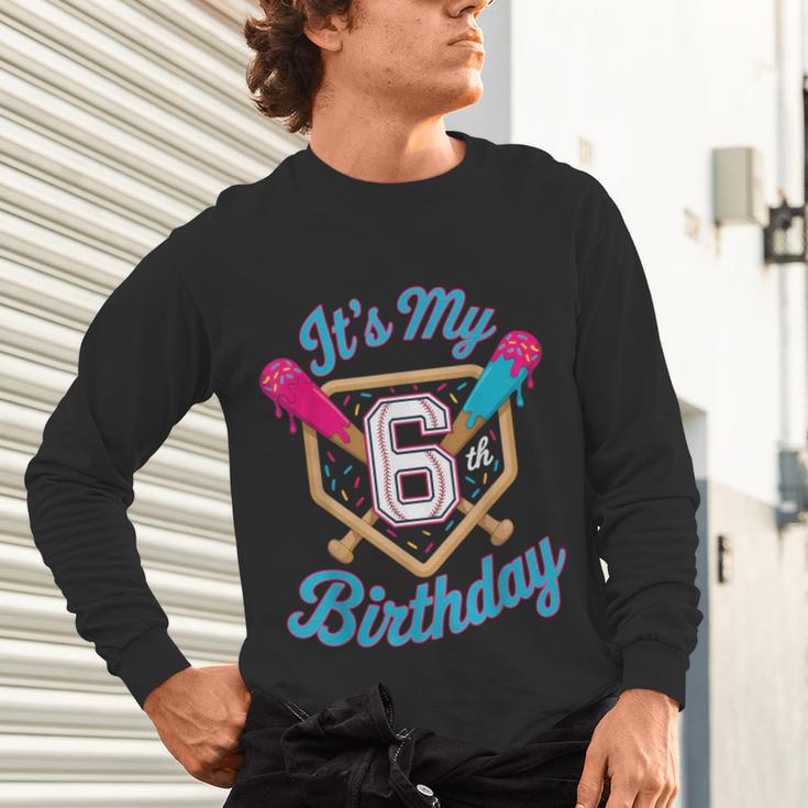 It's My 6th Birthday Baseball Fan Fun Party Celebration Unisex Long Sleeve T-Shirt