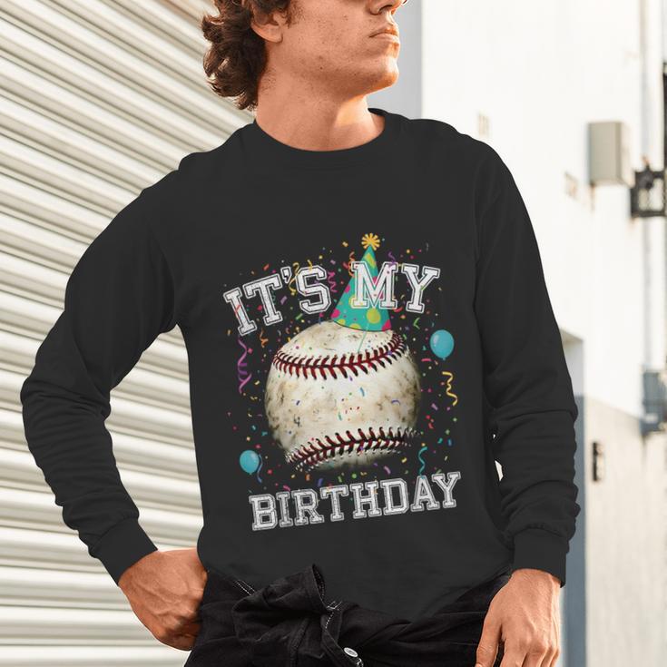 Its My Birthday Vintage Baseball Celebration For Men Kids Unisex Long Sleeve T-Shirt