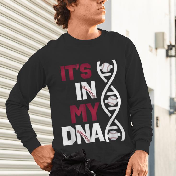 ITS In My DNA Baseball Sport Player Saying Unisex Long Sleeve T-Shirt ITS In My DNA Baseball Sport Player Saying Unisex Long Sleeve T-Shirt