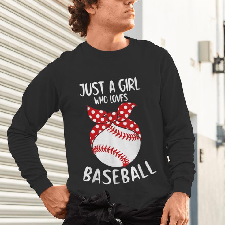 Just A Girl Who Loves Baseball Cute Retro Baseball Lover Unisex Long Sleeve T-Shirt Just A Girl Who Loves Baseball Cute Retro Baseball Lover Unisex Long Sleeve T-Shirt