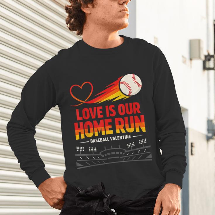 Love Is Our Home Run Baseball Valentine Couple Unisex Long Sleeve T-Shirt Love Is Our Home Run Baseball Valentine Couple Unisex Long Sleeve T-Shirt